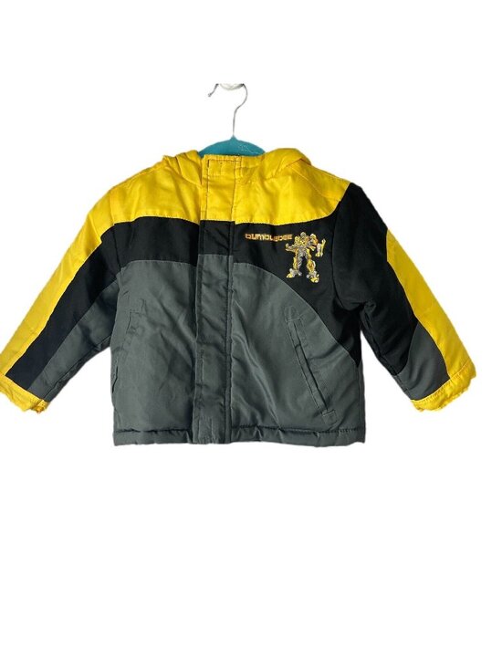 Transformers Other - Transformers Boys Jacket Yellow & Black 2T Polyester Bumblebee Graphic Hooded